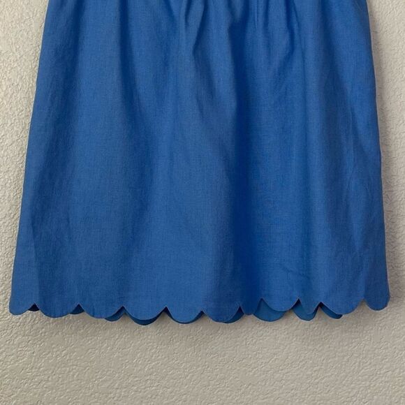 NWOT J. Crew Linen Blend Blue Scallop Hem Pull On Skirt - Picture 8 of 11